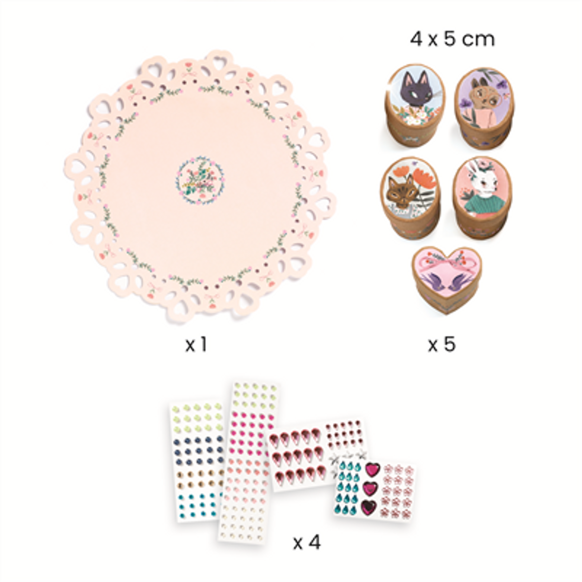 HOBBYSETT DIY – Dekorer miniatyresker – 5 stk – Djeco
