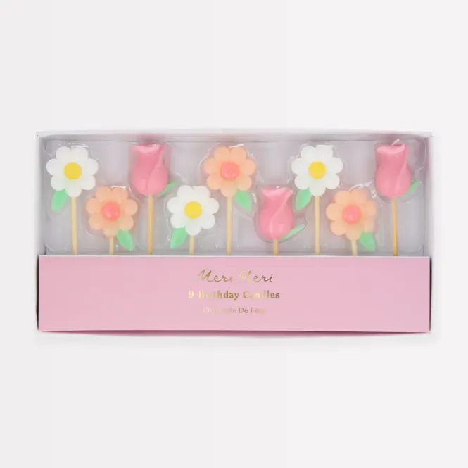 Hovedbilde BURSDAGSLYS – Blomster i pastell – 9-pk – ...