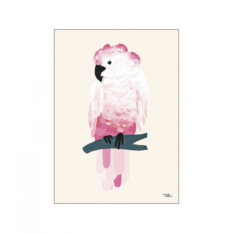 PLAKAT - Pink Cockatoo - 30 x 40 cm. - Michelle Carlslund