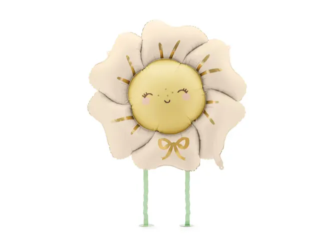 Hovedbilde FOLIEBALLONG – Blomst – Lys beige – ...