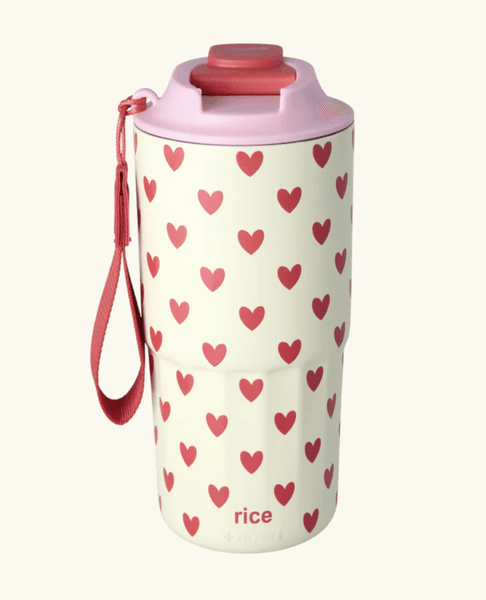 Hovedbilde TERMOKOPP – Hjerter i krem og rosa – Rice