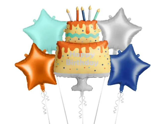 Hovedbilde FOLIEBALLONGER – Bursdagskake med stjerner – ...