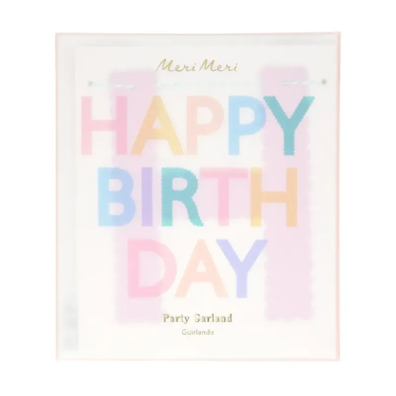 GIRLANDER – Happy Birthday pastell – Meri Meri