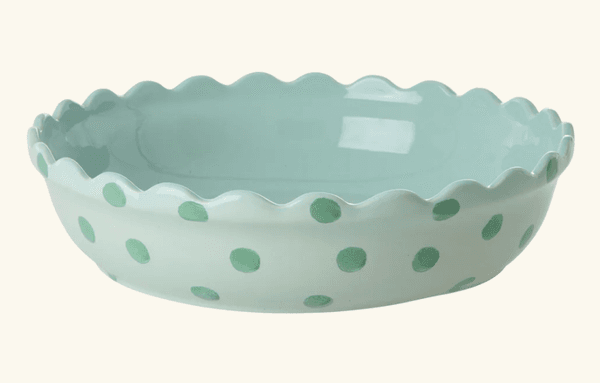 Hovedbilde STOR ILDFAST FORM – Rund paiform mint med grønne ...