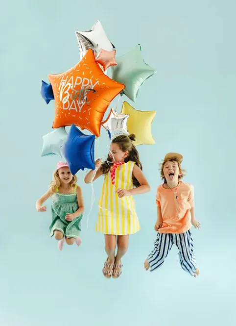 Hovedbilde FOLIEBALLONGER – Happy Birthday stjerner – 5-pk ...