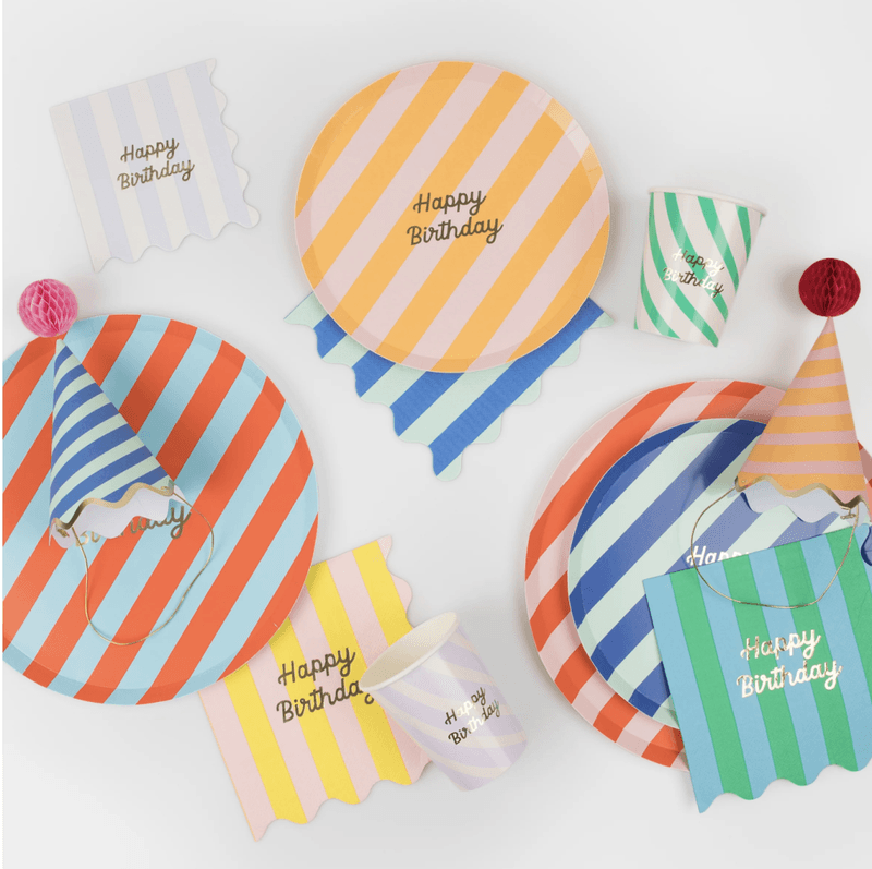 PAPPTALLERKNER – Happy Birthday striper – 8 pk – Meri Meri