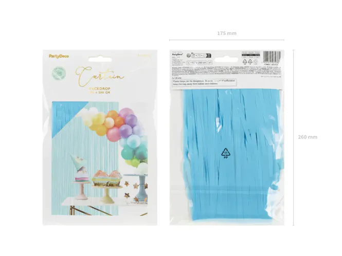 Hovedbilde PARTYGARDIN – Lyseblå – 100 x 200 cm – ...