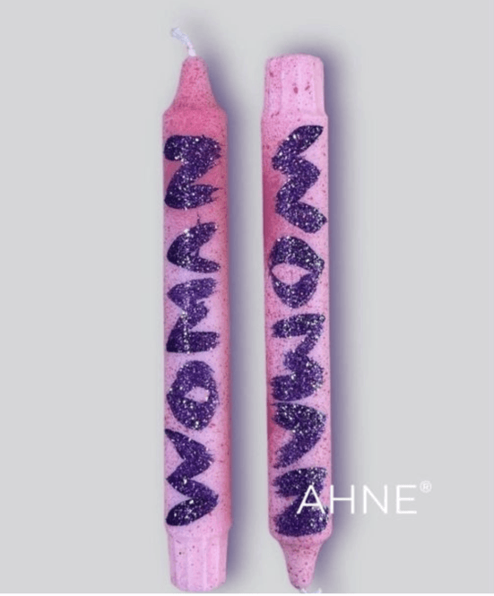 Hovedbilde HÅNDLAGET STEARINLYS – Rosa med 