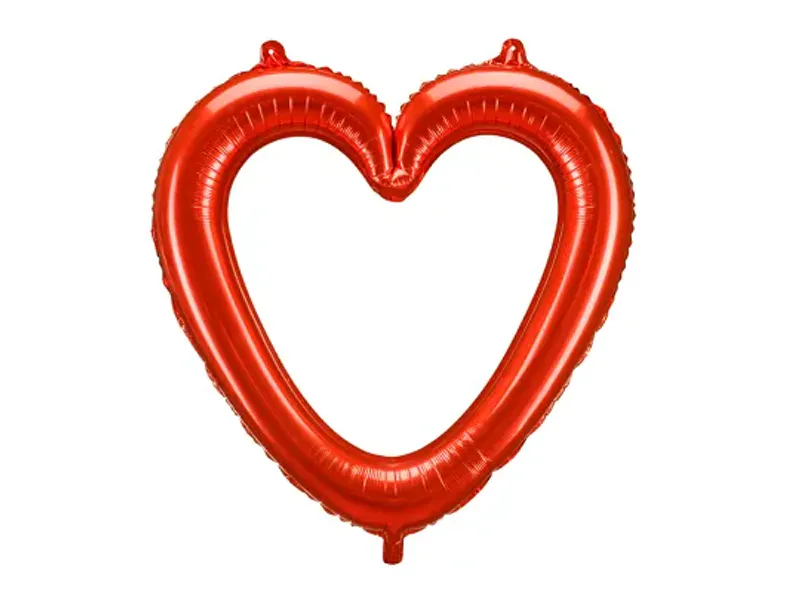 FOLIEBALLONG – Hjerteramme rød – PartyDeco